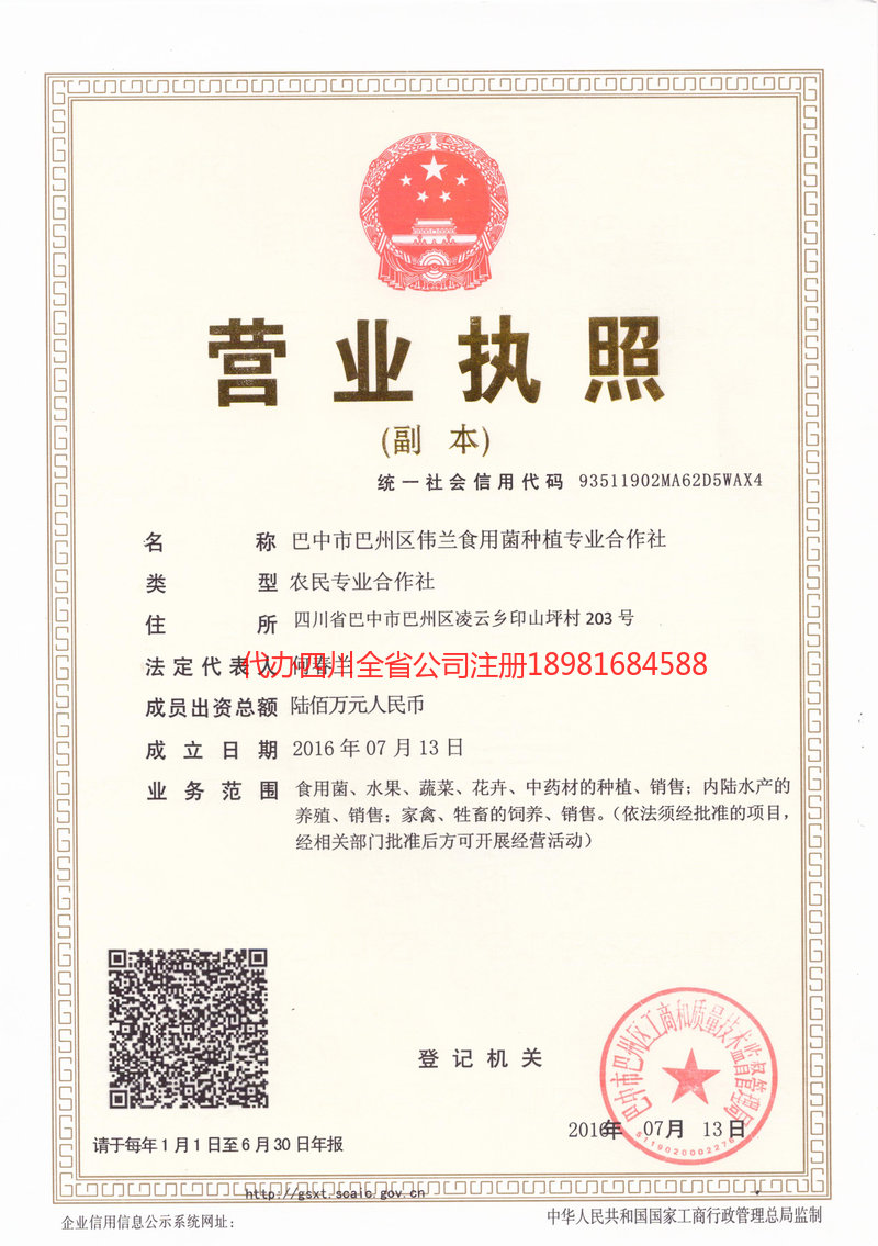 驻马店驻马店伟兰食用菌种植专业合作社